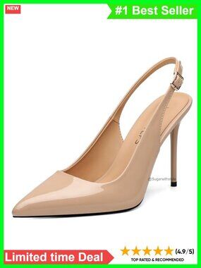 Slingback Heels Pointed Closed Toe Stiletto High Heels 4 Inch